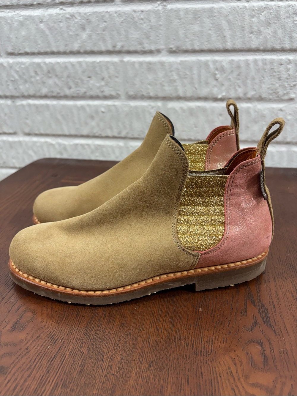 Penelope Chilvers Safari Metallic Patchwork Ankle Chelsea Boots 38 - Picture 2 of 12